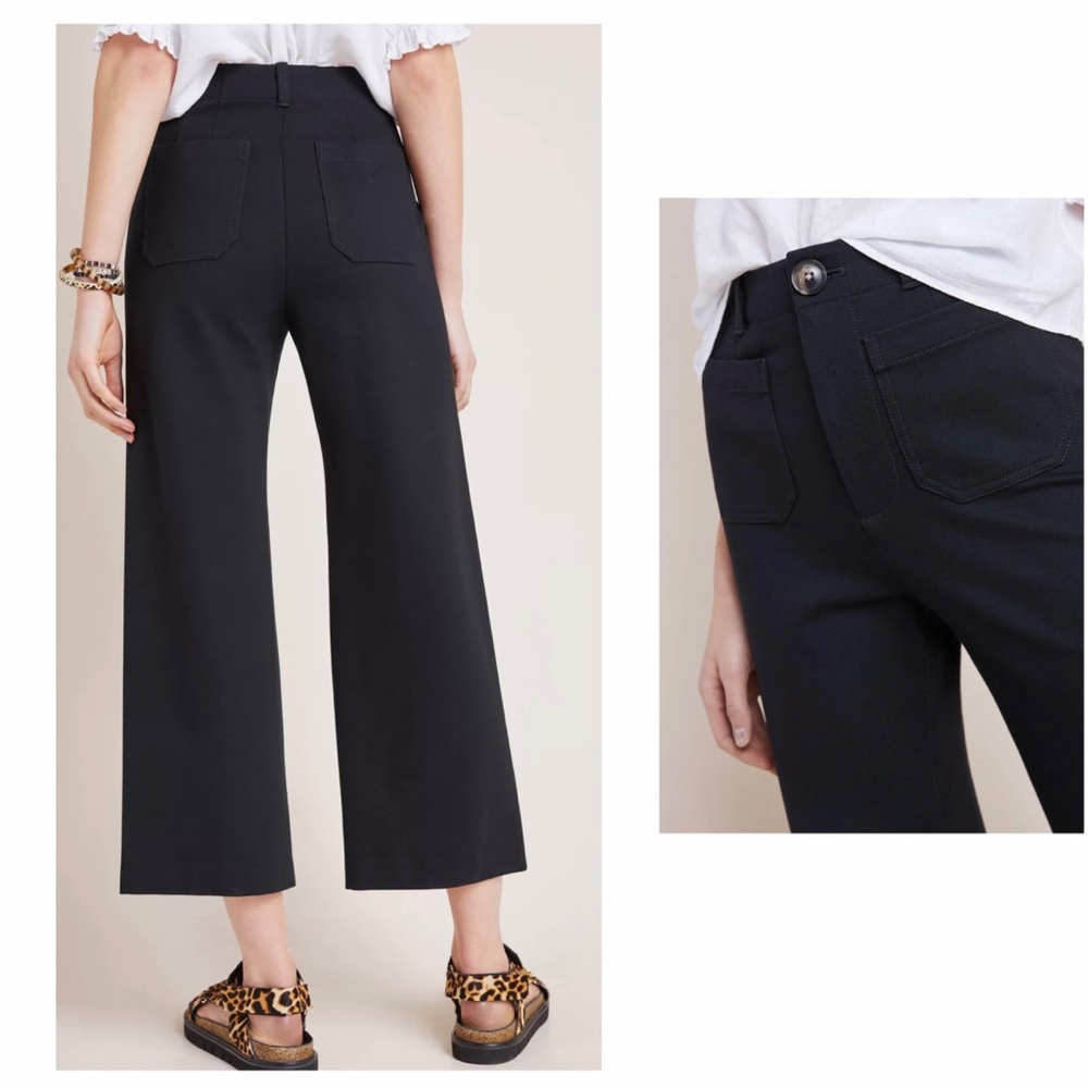 Anthropologie Courtney Cropped Wide Leg Pants - Picture 2 of 8
